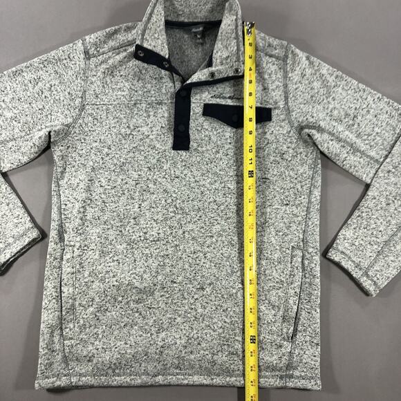 Eddie Bauer Sweater Heather Gray 1/4 Snap Button Pullover Men's Medium - Picture 5 of 7